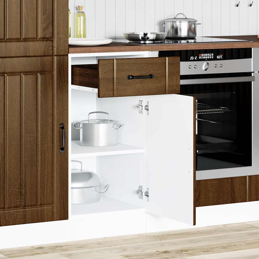 Keuken onderkast Lucca bewerkt hout bruin eikenkleur