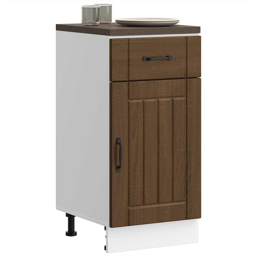 Keuken onderkast Lucca bewerkt hout bruin eikenkleur