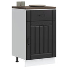Lucca base cabinet carved wood black