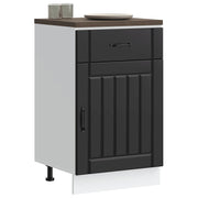 Lucca base cabinet carved wood black