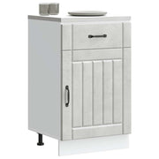 Lucca base cabinet reclaimed wood concrete grey