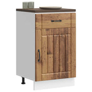 Lucca base cabinet carved wood old wood-colored