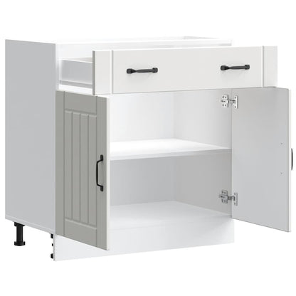 Keuken onderkast Lucca bewerkt hout wit