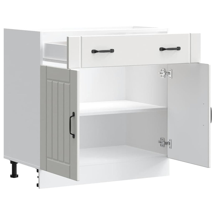 Keuken onderkast Lucca bewerkt hout wit