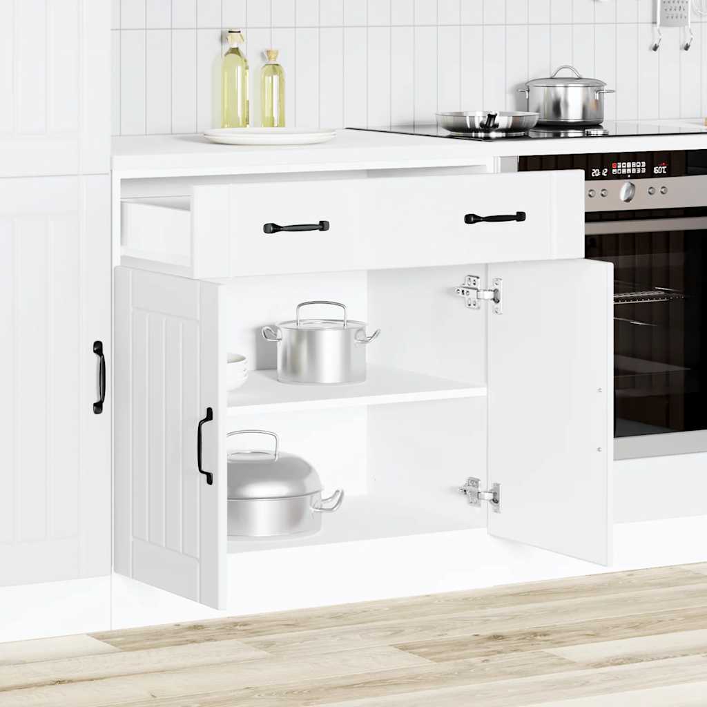 Keuken onderkast Lucca bewerkt hout wit