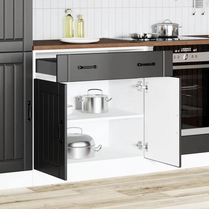 Keuken onderkast Lucca bewerkt hout zwart
