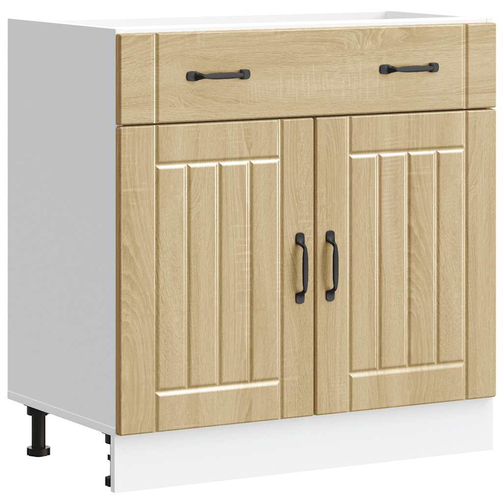 Keuken onderkast Lucca bewerkt hout sonoma eikenkleurig
