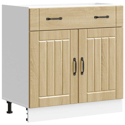 Keuken onderkast Lucca bewerkt hout sonoma eikenkleurig