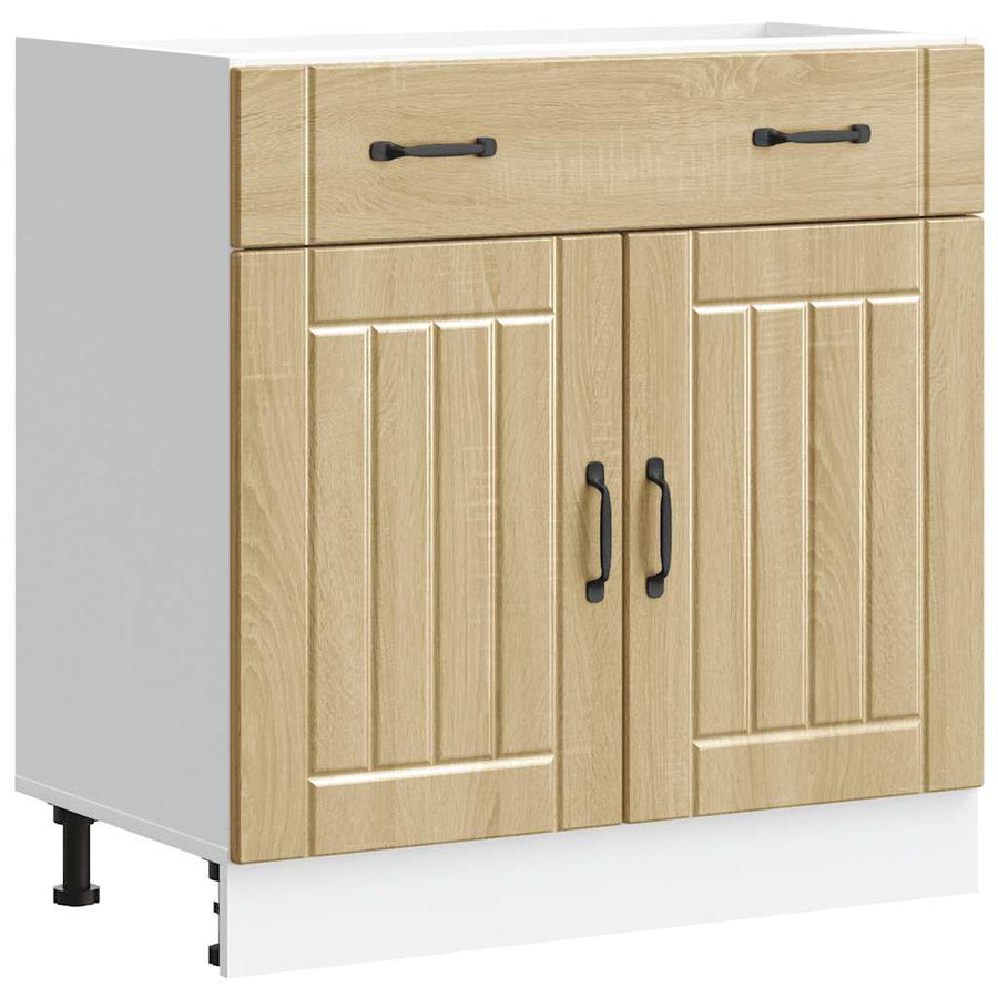 Keuken onderkast Lucca bewerkt hout sonoma eikenkleurig