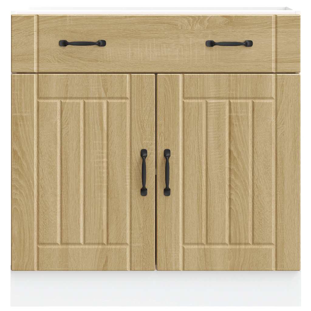 Keuken onderkast Lucca bewerkt hout sonoma eikenkleurig