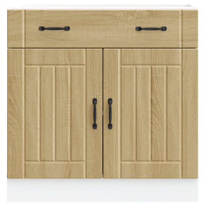 Keuken onderkast Lucca bewerkt hout sonoma eikenkleurig