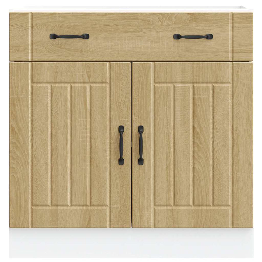 Keuken onderkast Lucca bewerkt hout sonoma eikenkleurig
