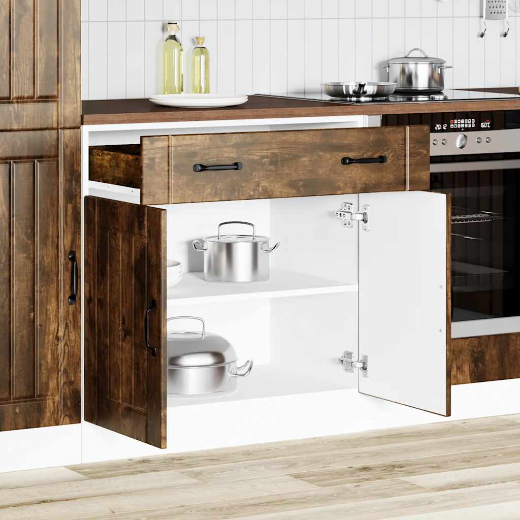 Onderkast Lucca bewerkt hout gerookt eikenkleurig