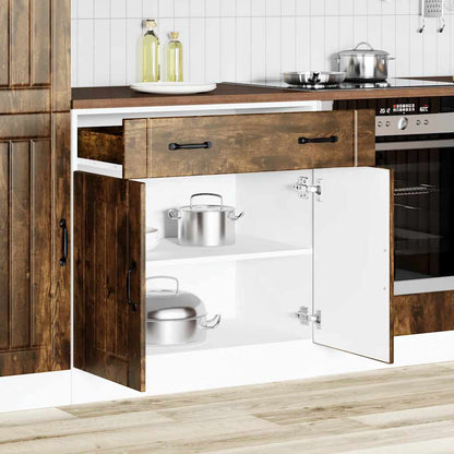 Onderkast Lucca bewerkt hout gerookt eikenkleurig