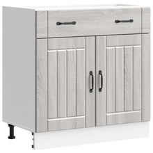 Keuken onderkast Lucca bewerkt hout grijs sonoma eikenkleur