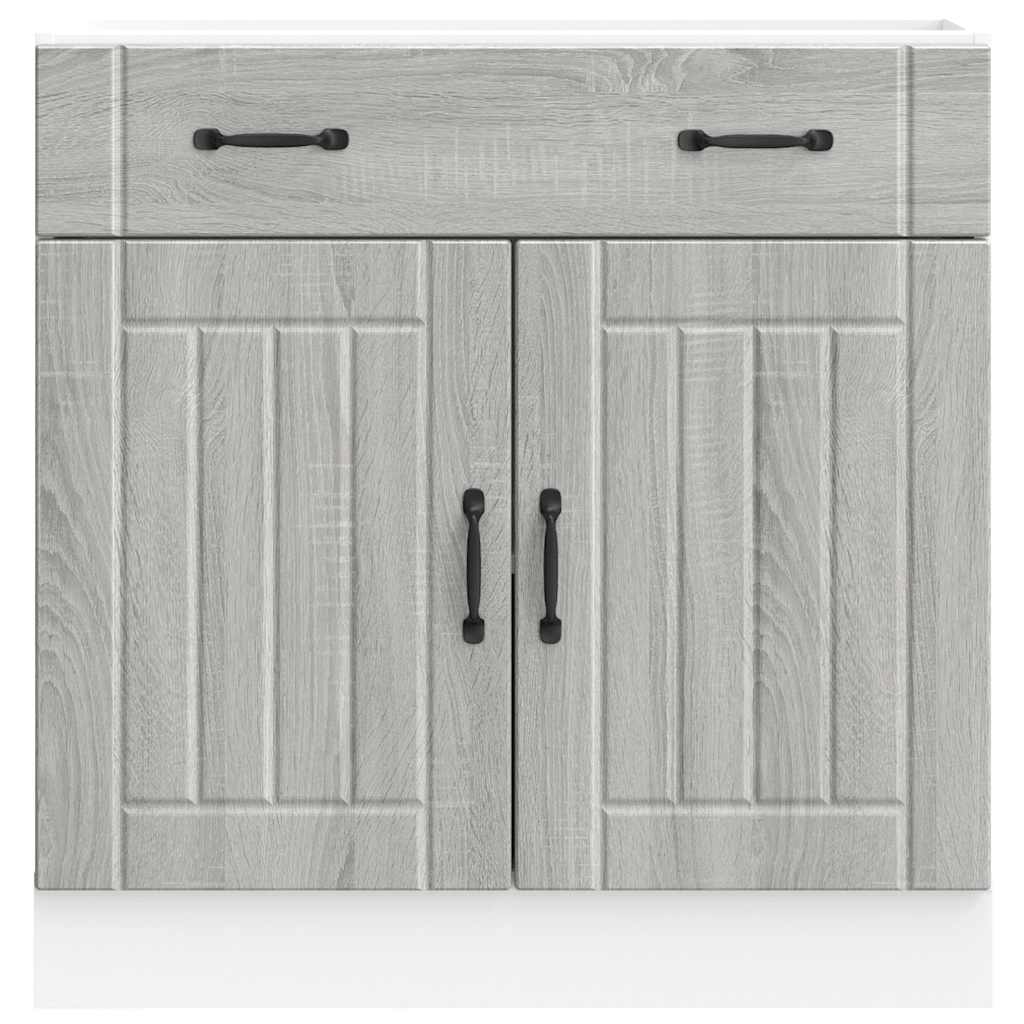 Keuken onderkast Lucca bewerkt hout grijs sonoma eikenkleur