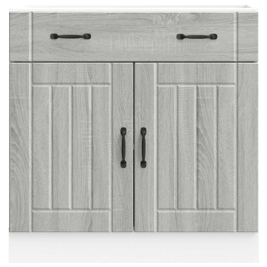 Keuken onderkast Lucca bewerkt hout grijs sonoma eikenkleur