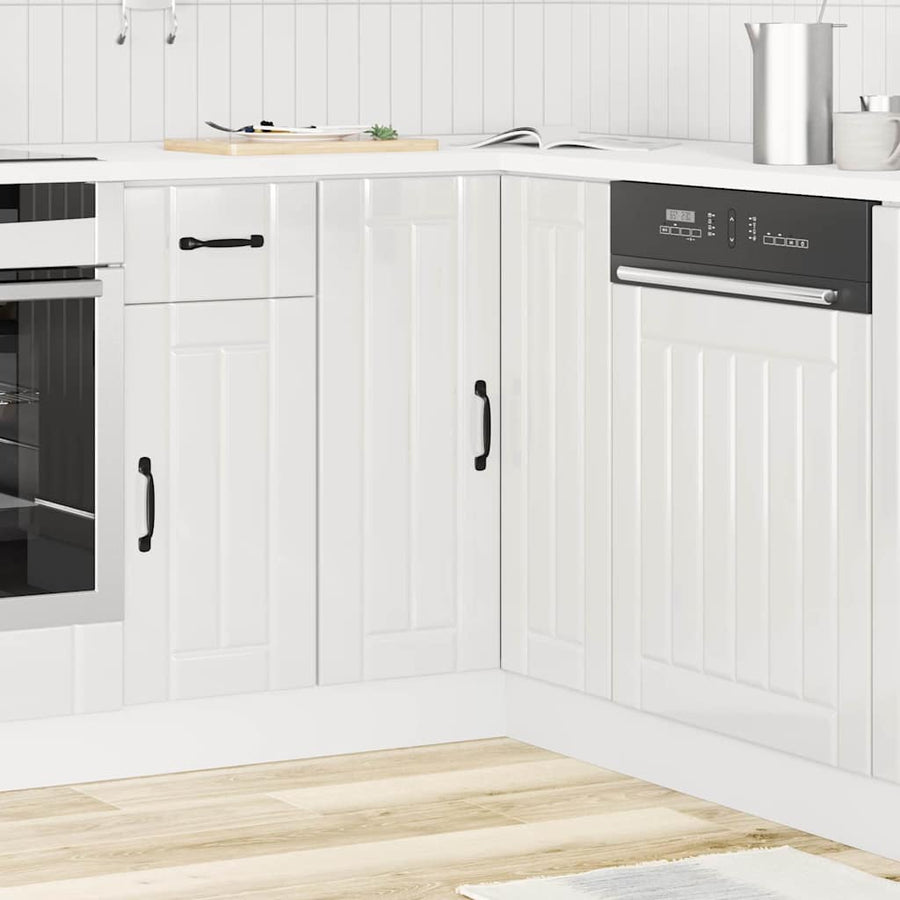 Keuken hoekonderkast Lucca bewerkt hout hoogglans wit
