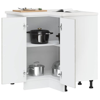 Keuken hoekonderkast Lucca bewerkt hout grijs sonoma eiken