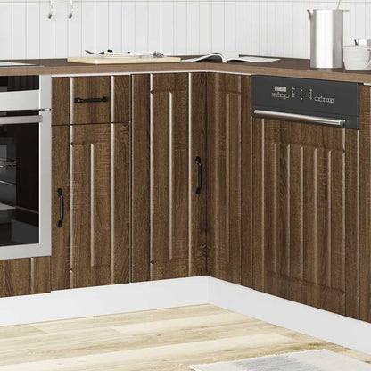 Keuken hoekonderkast Lucca bewerkt hout bruin eikenkleur