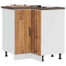 Keuken hoekonderkast Lucca bewerkt hout oud houtkleurig