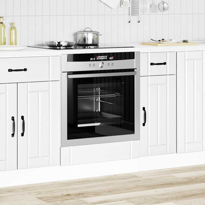 Ovenkast Lucca bewerkt hout wit