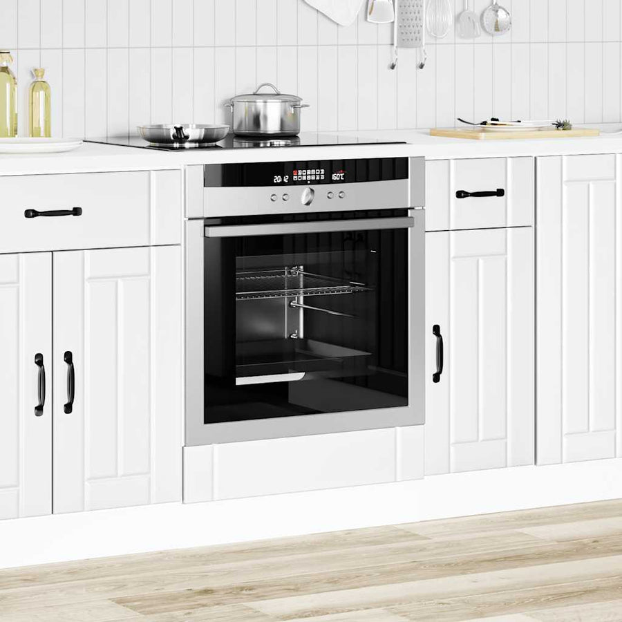 Ovenkast Lucca bewerkt hout wit
