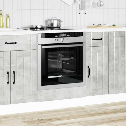 Ovenkast Lucca bewerkt hout betongrijs