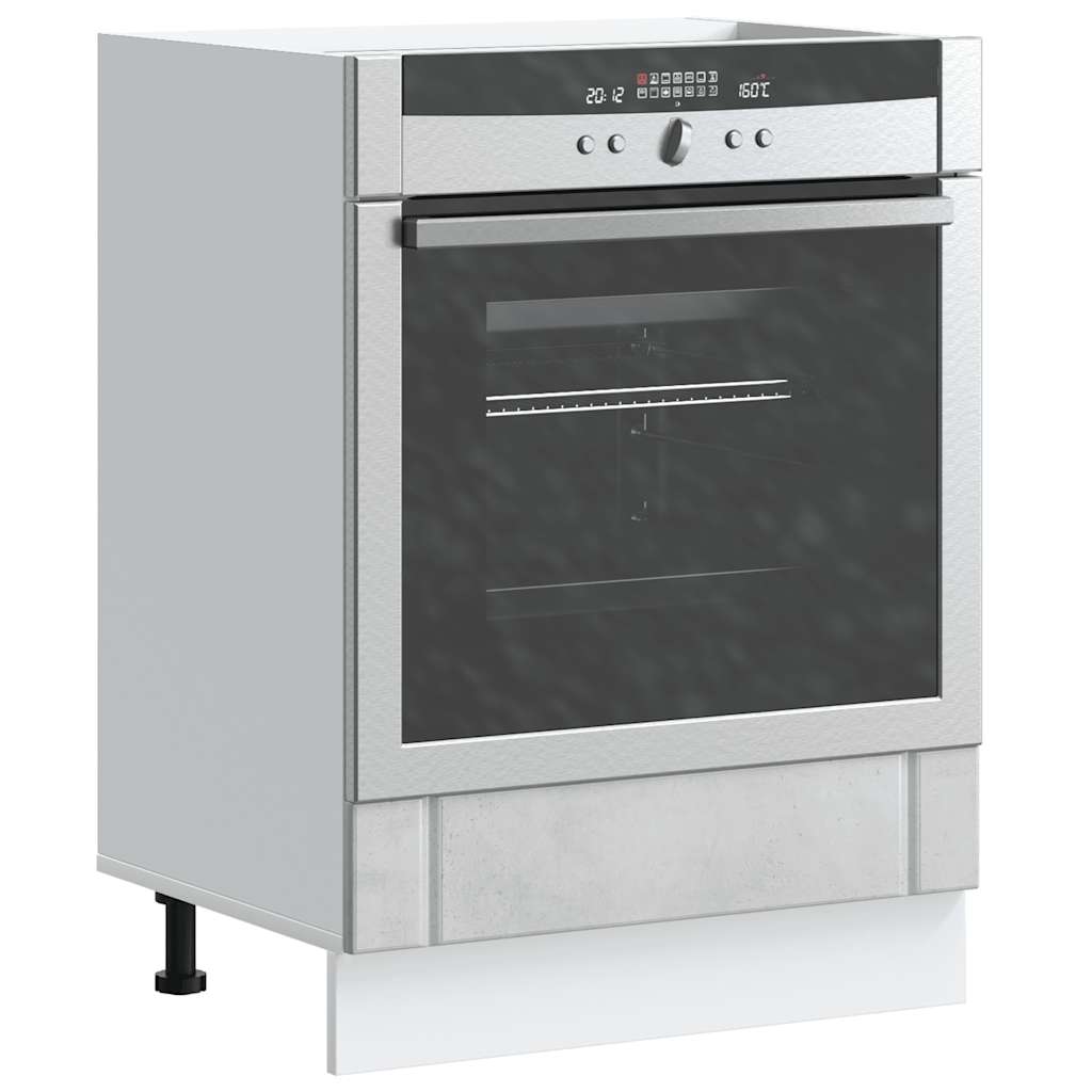 Ovenkast Lucca bewerkt hout betongrijs
