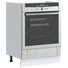 Ovenkast Lucca bewerkt hout betongrijs