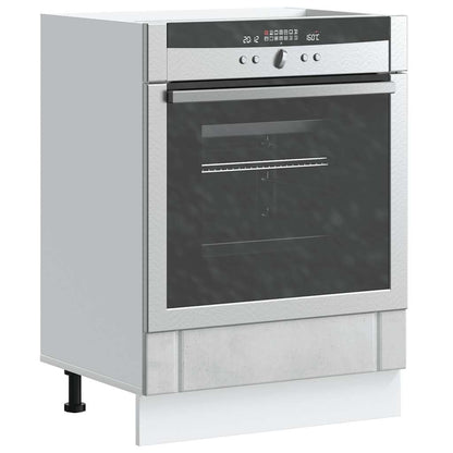 Ovenkast Lucca bewerkt hout betongrijs