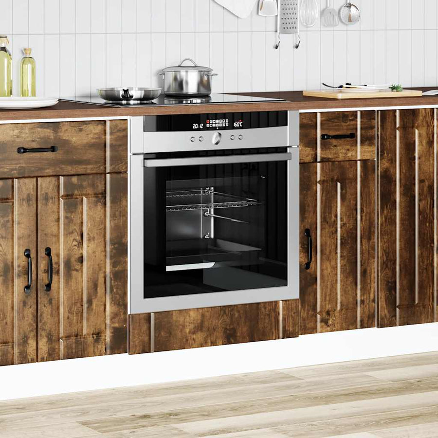 Ovenkast Lucca bewerkt hout gerookt eikenkleurig