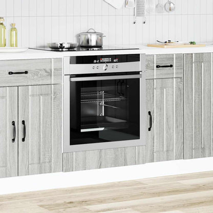 Ovenkast Lucca bewerkt hout grijs sonoma eiken