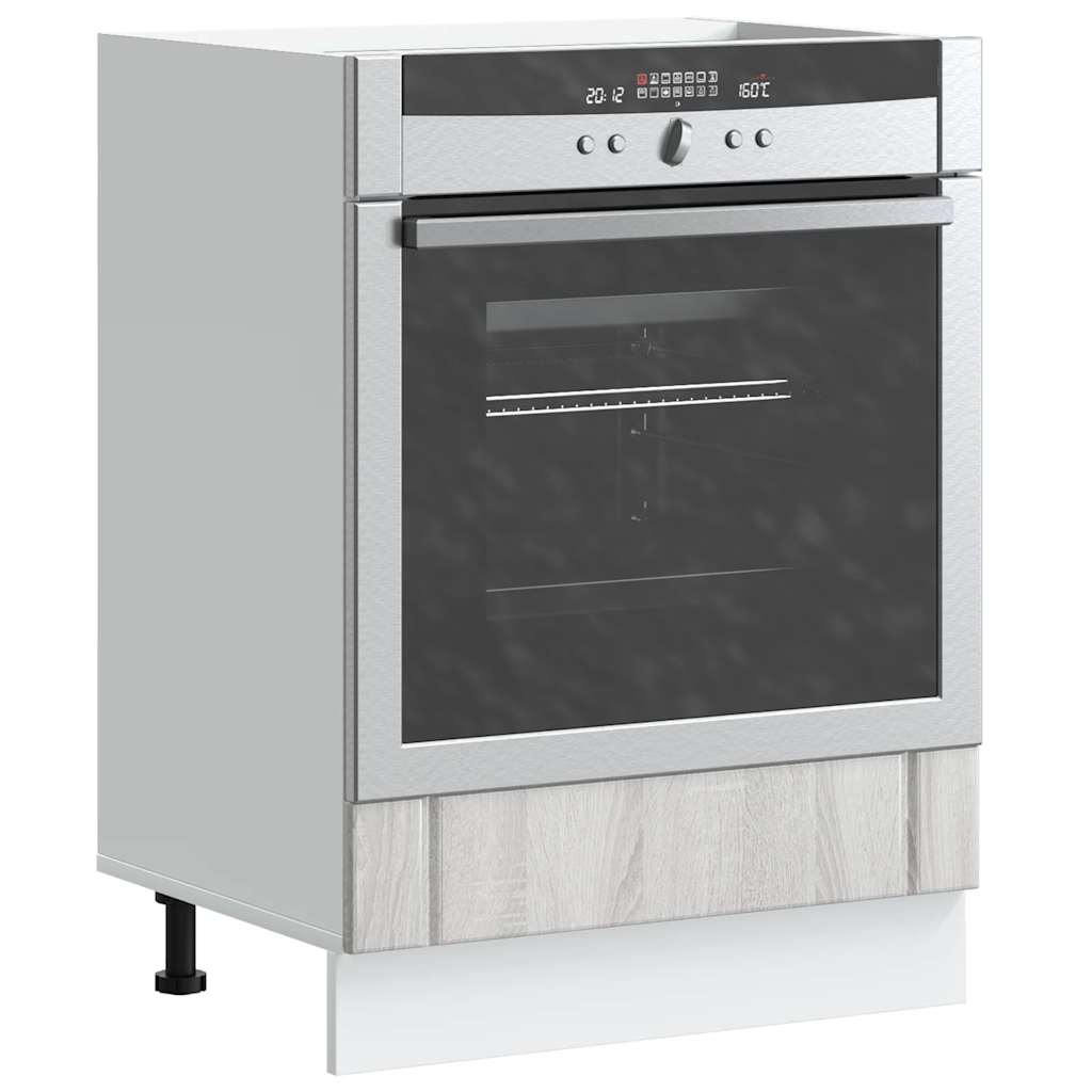 Ovenkast Lucca bewerkt hout grijs sonoma eiken
