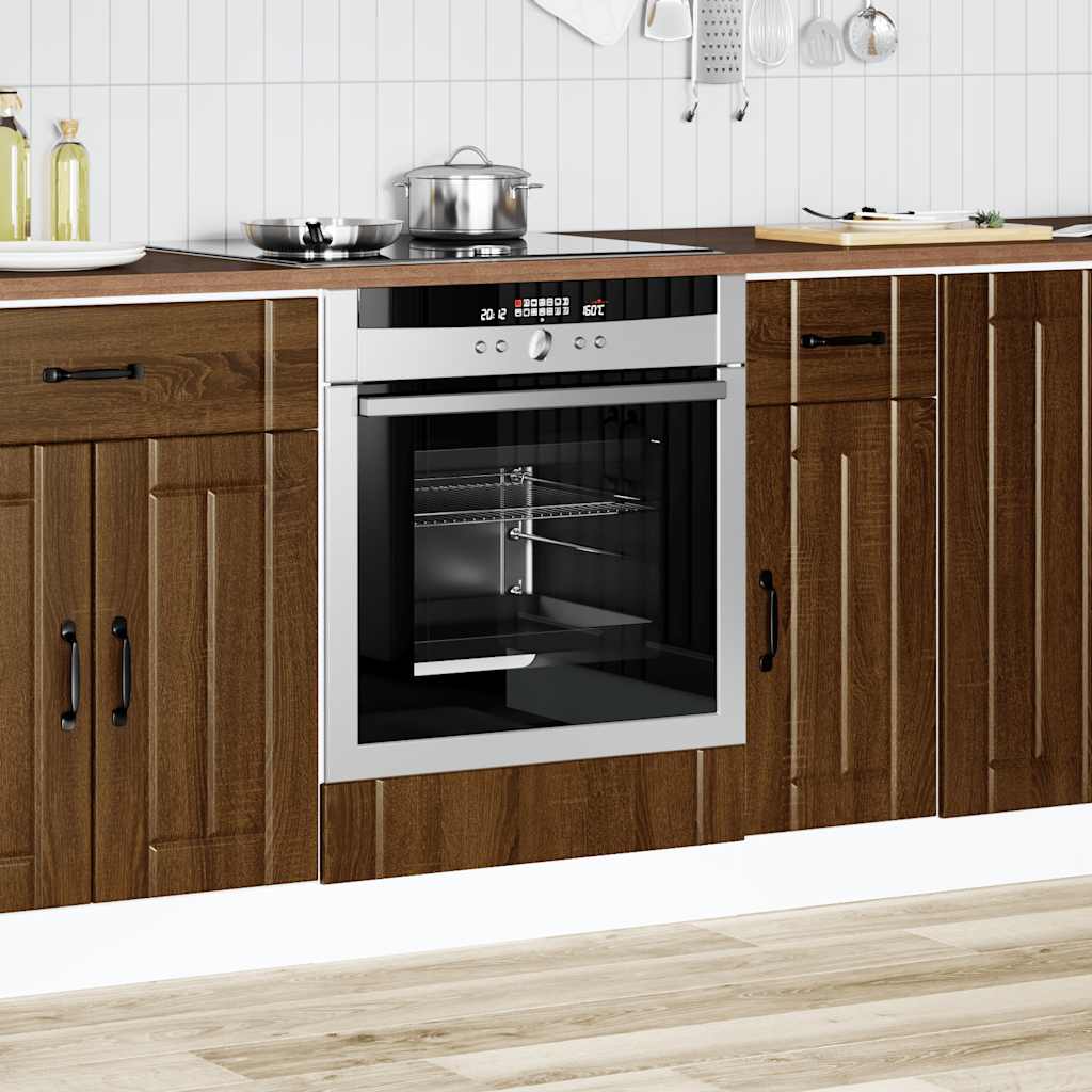 Ovenkast Lucca bewerkt hout bruin eikenkleur
