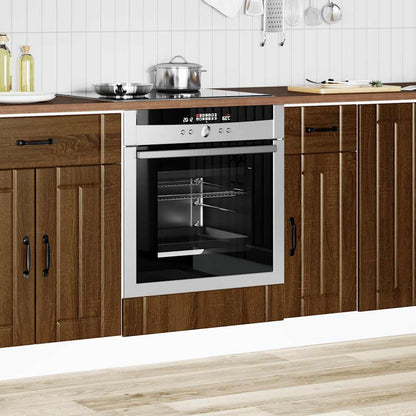 Ovenkast Lucca bewerkt hout bruin eikenkleur
