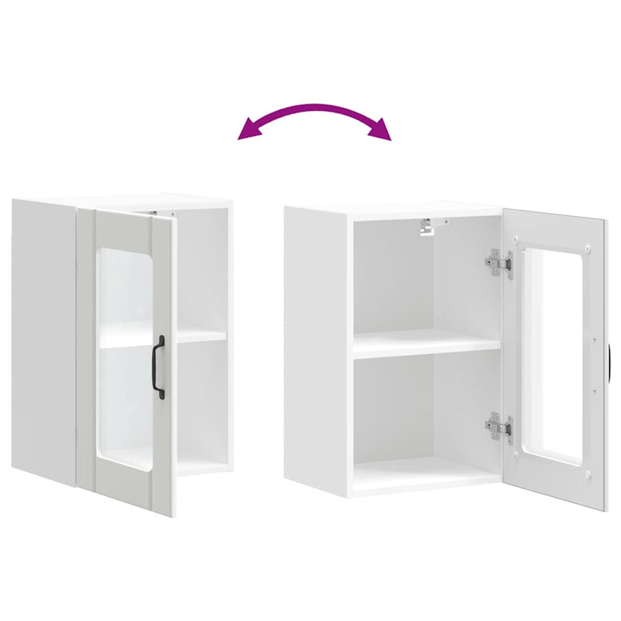 Keukenwandkast met glazen deur Lucca wit