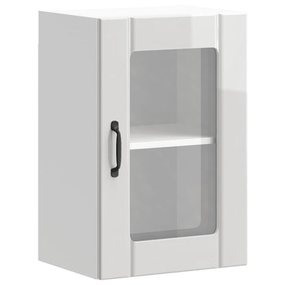 Keukenwandkast met glazen deur Lucca hoogglans wit