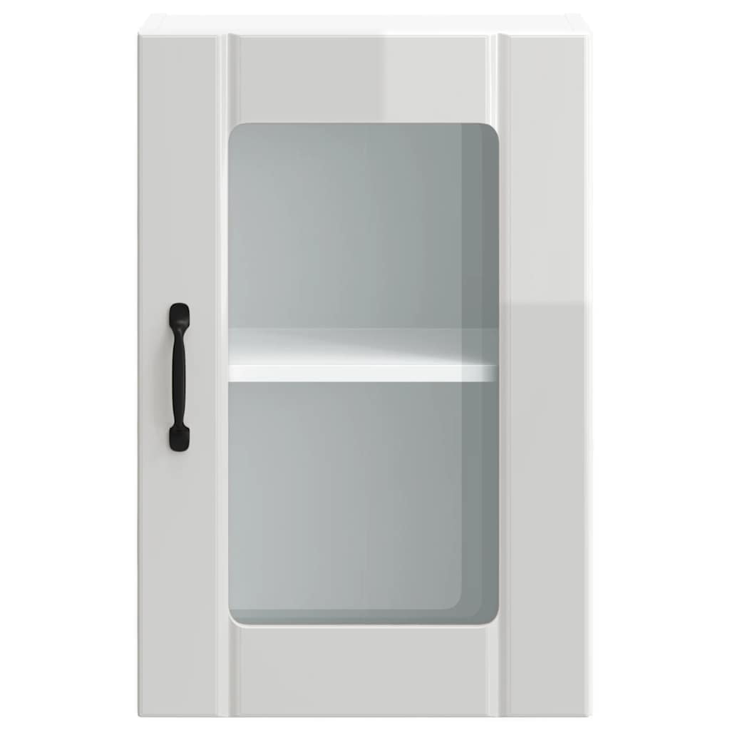 Keukenwandkast met glazen deur Lucca hoogglans wit