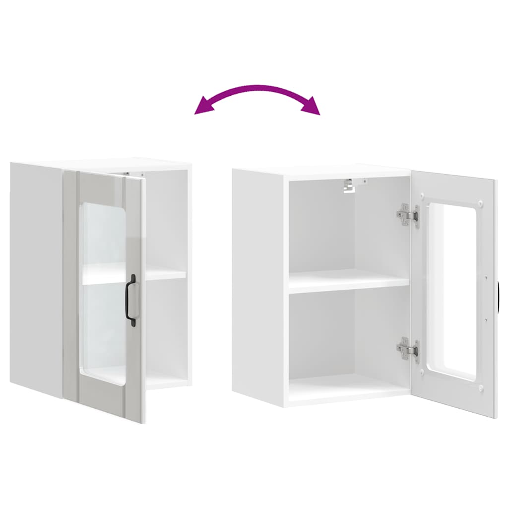 Keukenwandkast met glazen deur Lucca hoogglans wit