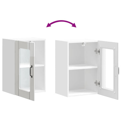 Keukenwandkast met glazen deur Lucca hoogglans wit