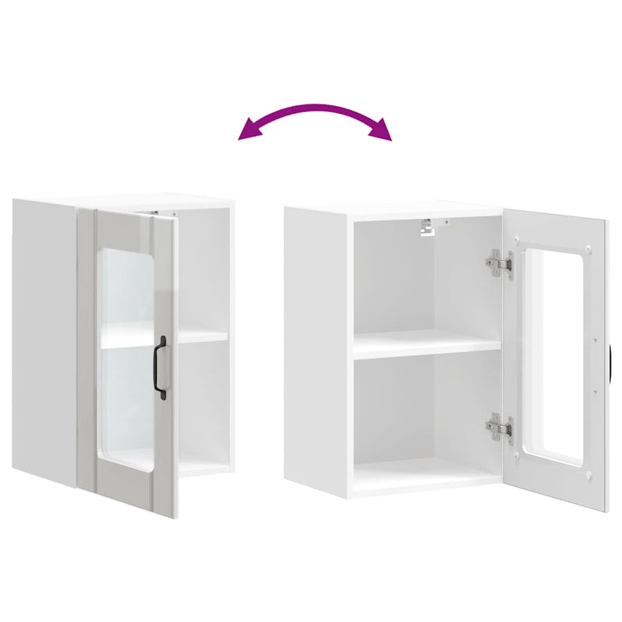 Keukenwandkast met glazen deur Lucca hoogglans wit