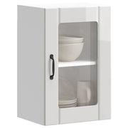 Lucca high gloss white kitchen wall cabinet with glass door