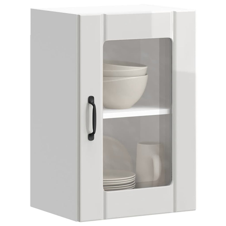 Keukenwandkast met glazen deur Lucca hoogglans wit