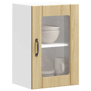 Wall cabinet with glass door Lucca Sonoma oak effect