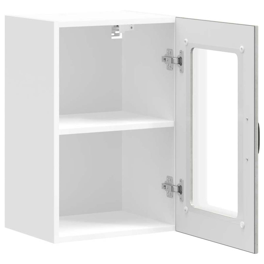 Keukenwandkast met glazen deur Lucca betongrijs