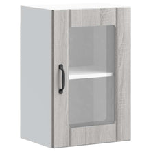 Keukenwandkast met glazen deur Lucca grijs sonoma eikenkleur