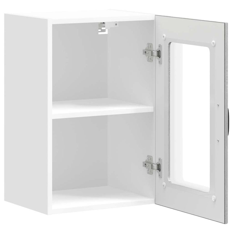 Keukenwandkast met glazen deur Lucca grijs sonoma eikenkleur