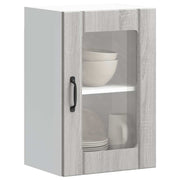 Wall cabinet with glass door Lucca gray Sonoma oak color