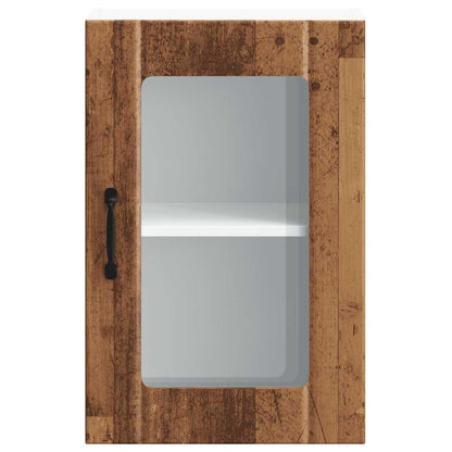 Keukenwandkast met glazen deur Lucca oud houtkleurig